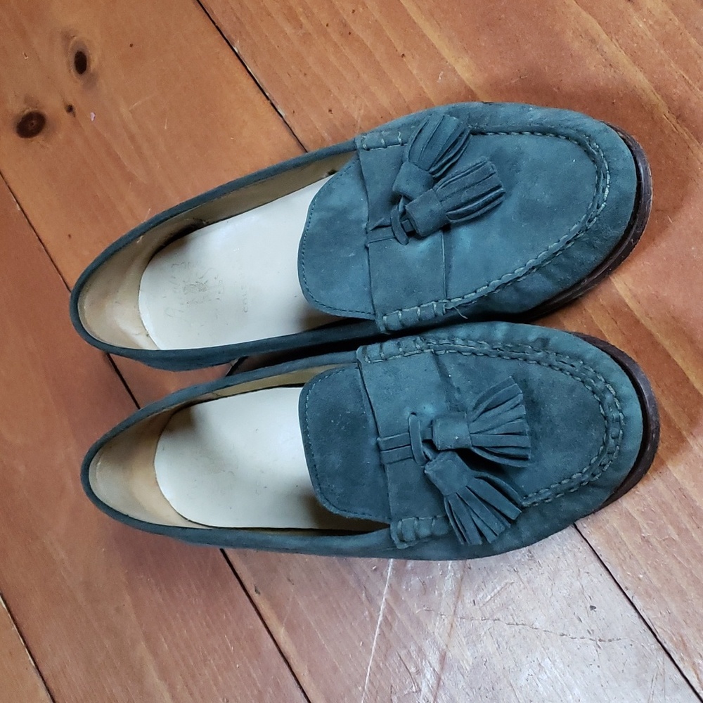 Cole Haan Green Suede Loafers GUC